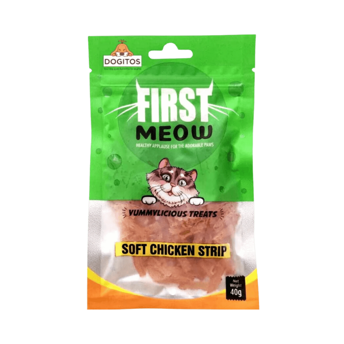First Meow Soft Chicken Strips 40g - Animeal