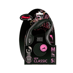 Flexi New Classic M Tape Black for Dogs and Cats, 5m - Animeal