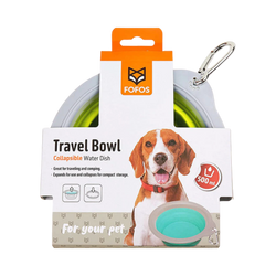 Fofos Collapsible Bowls Green for Dogs and Cats, 500ml - Animeal