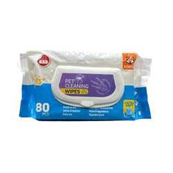 Fofos Lavender Scented Wipes for Dogs and Cats, 80 Pieces - Animeal