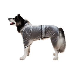 Fofos Pet Four Leg Raincoat Black for Dogs, Large, 52cm - Animeal