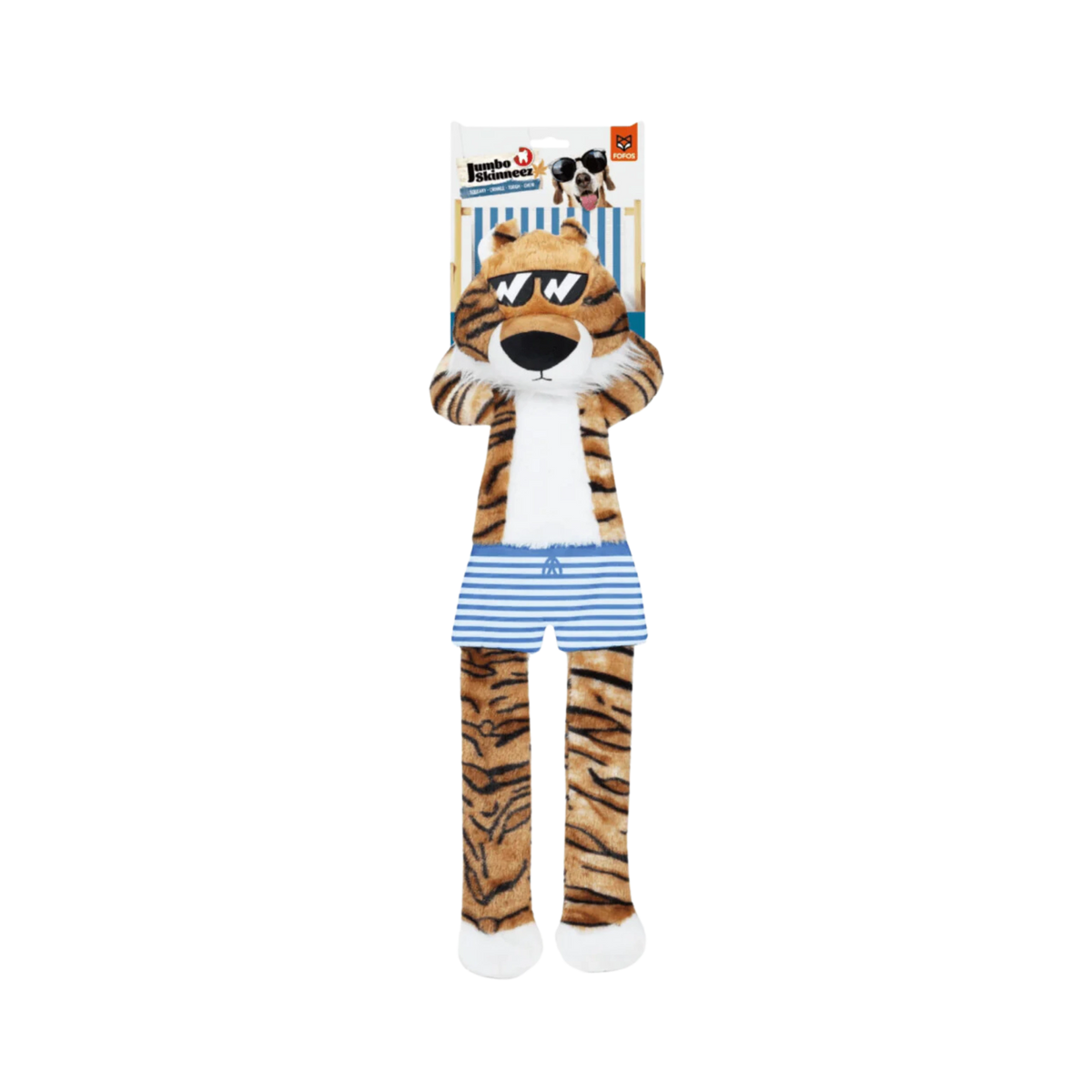 Fofos Safari Flap Tiger Dog Toy, Large - Animeal