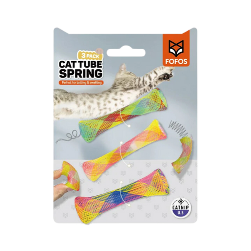 Fofos Spring Tube Cat Toy, 3 Pieces - Animeal