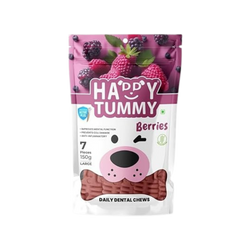 GNAWLERS HAPPY TUMMY DENTAL CHEW BERRIES TREAT (L) - Animeal