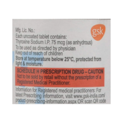 GSK Eltroxin 125mcg Tablet for Dogs and Cats, 60 Tablets - Animeal