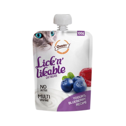 Gnawlers Lick N Likable Yogurt and Blueberry Treat Cat Treats, 100g - Animeal