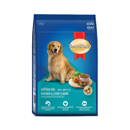 SMART HEART ADULT CHIC & LIV DRY FOOD (M) 1.5KG