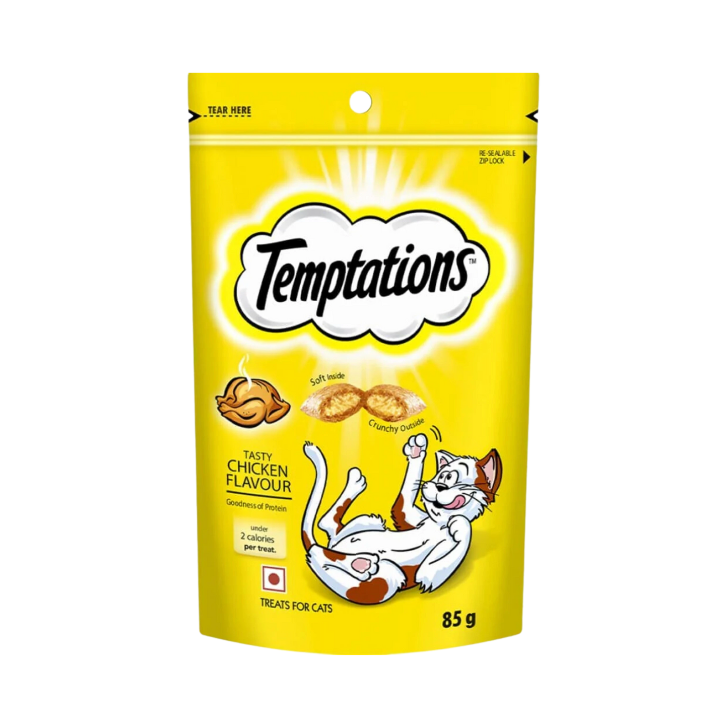 TEMPTATIONS CHICKEN CAT CRUNCHY TREAT 85GM