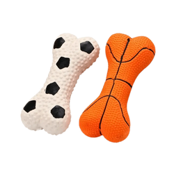 CANINE CREW RUBBER SQUEAKY BONE TOY