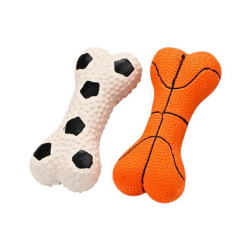 CANINE CREW RUBBER SQUEAKY BONE TOY