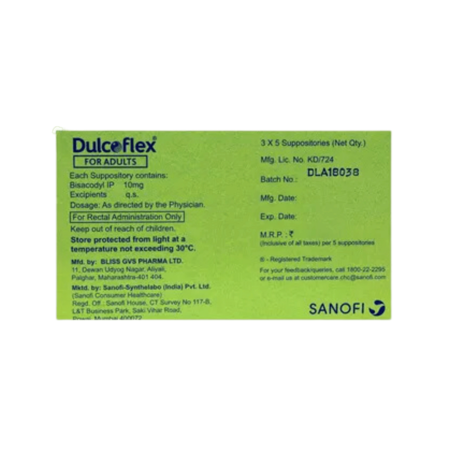 DULCOFLEX ADULT SUPPOSITORIES 5TAB