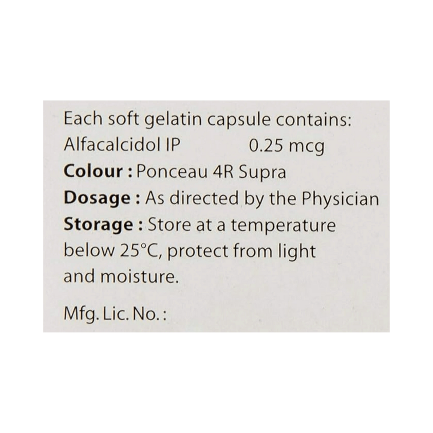 ALPHADOL 0.25MG CAPSULE 10CAP