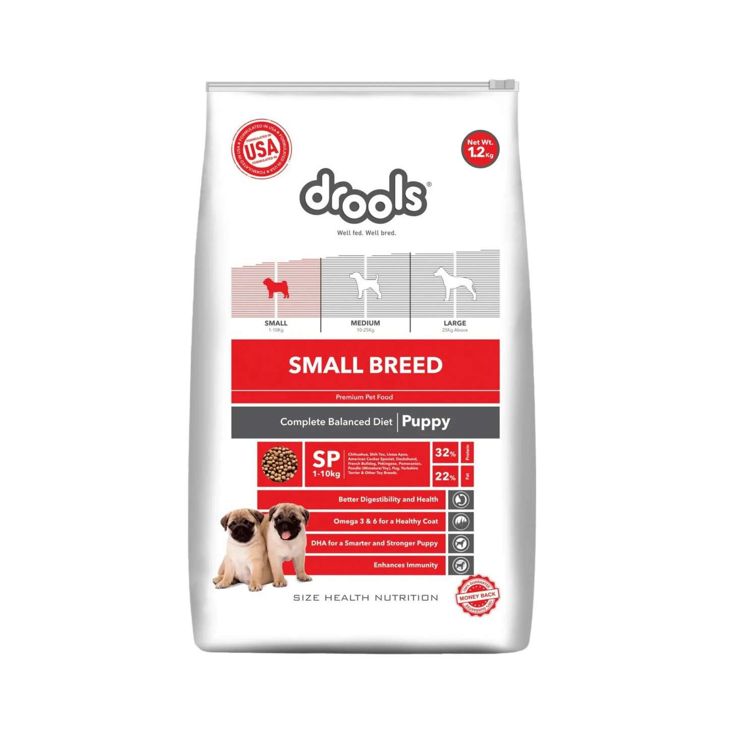 DROOLS PUG PUPPY DRY FOOD (S) 1.2KG