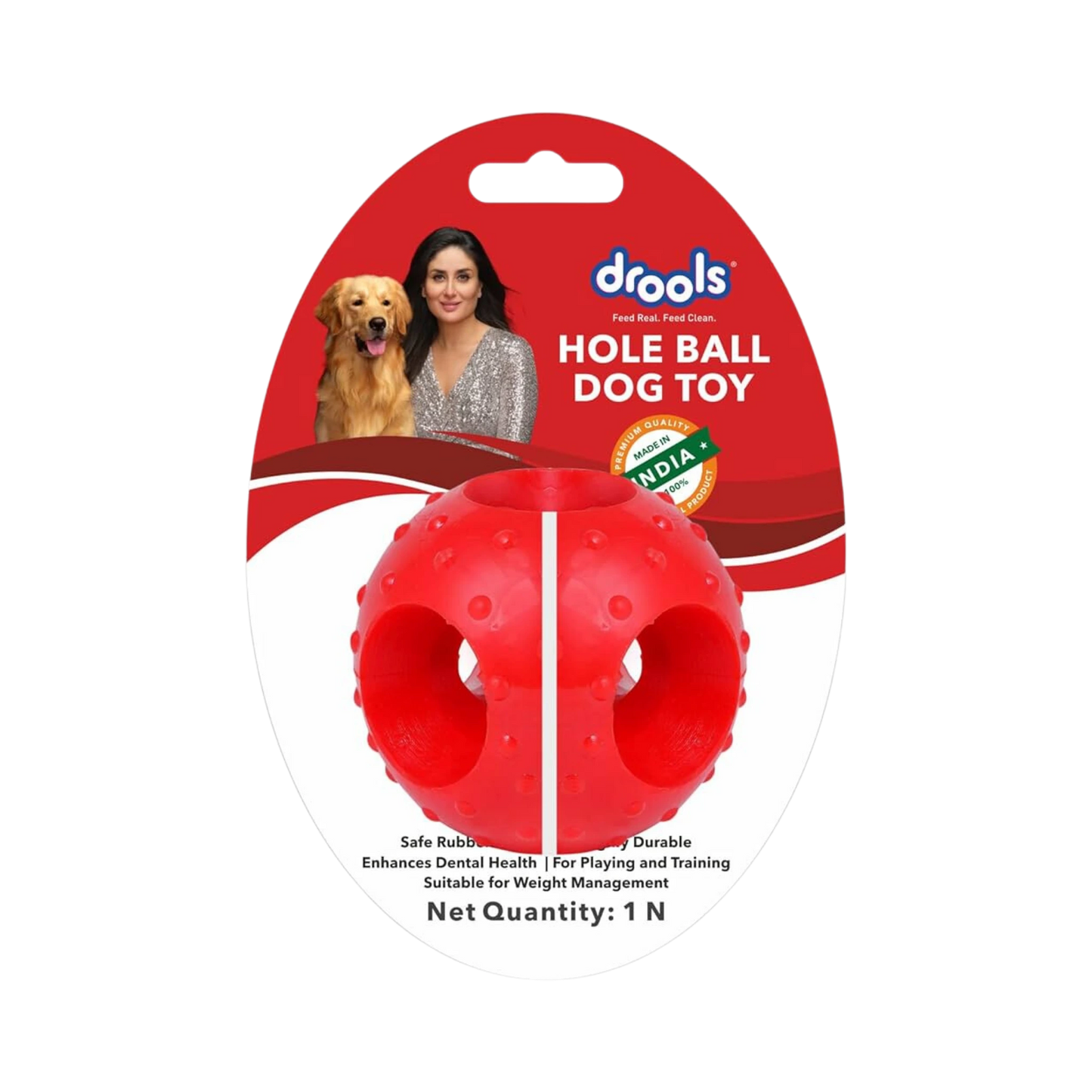 DROOLS DOG HOLE BALL TEETHING TOY - Animeal