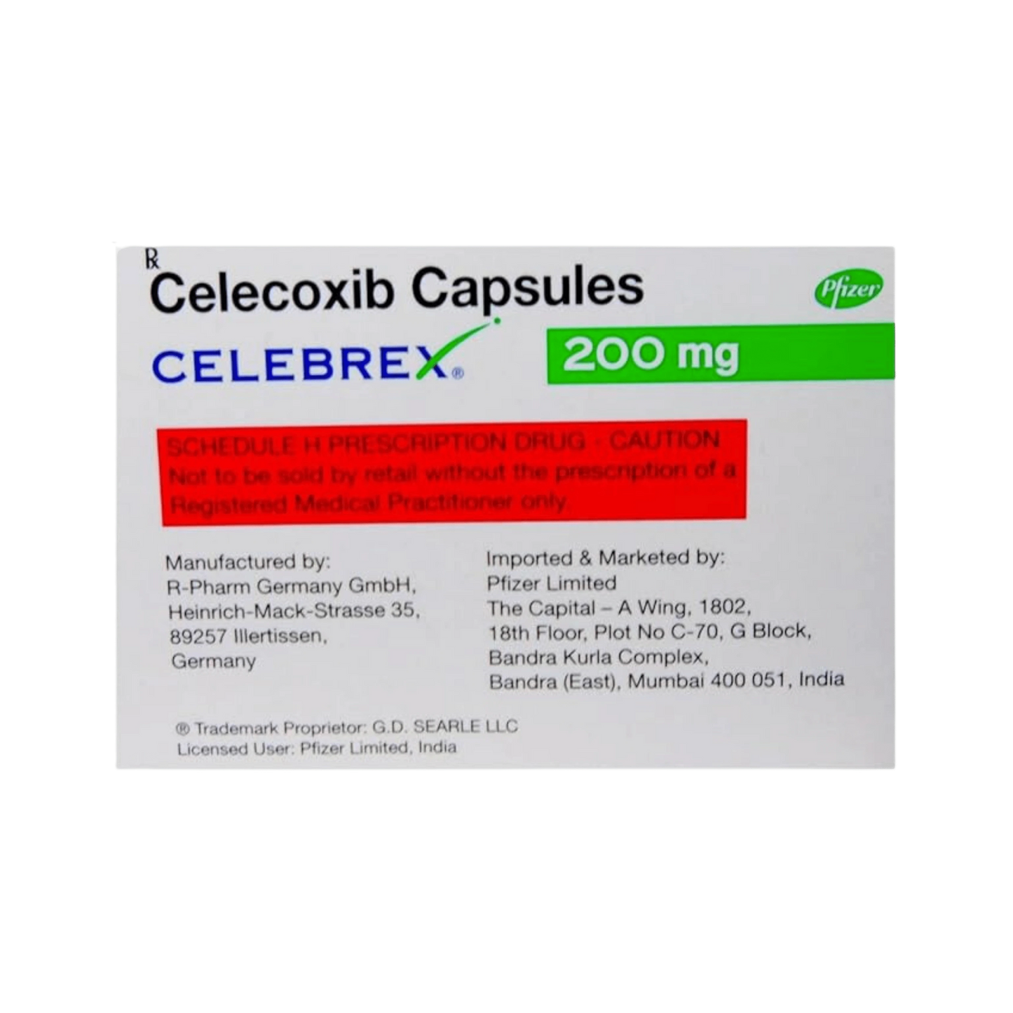 CELEBREX 200MG TABLET 10CAP