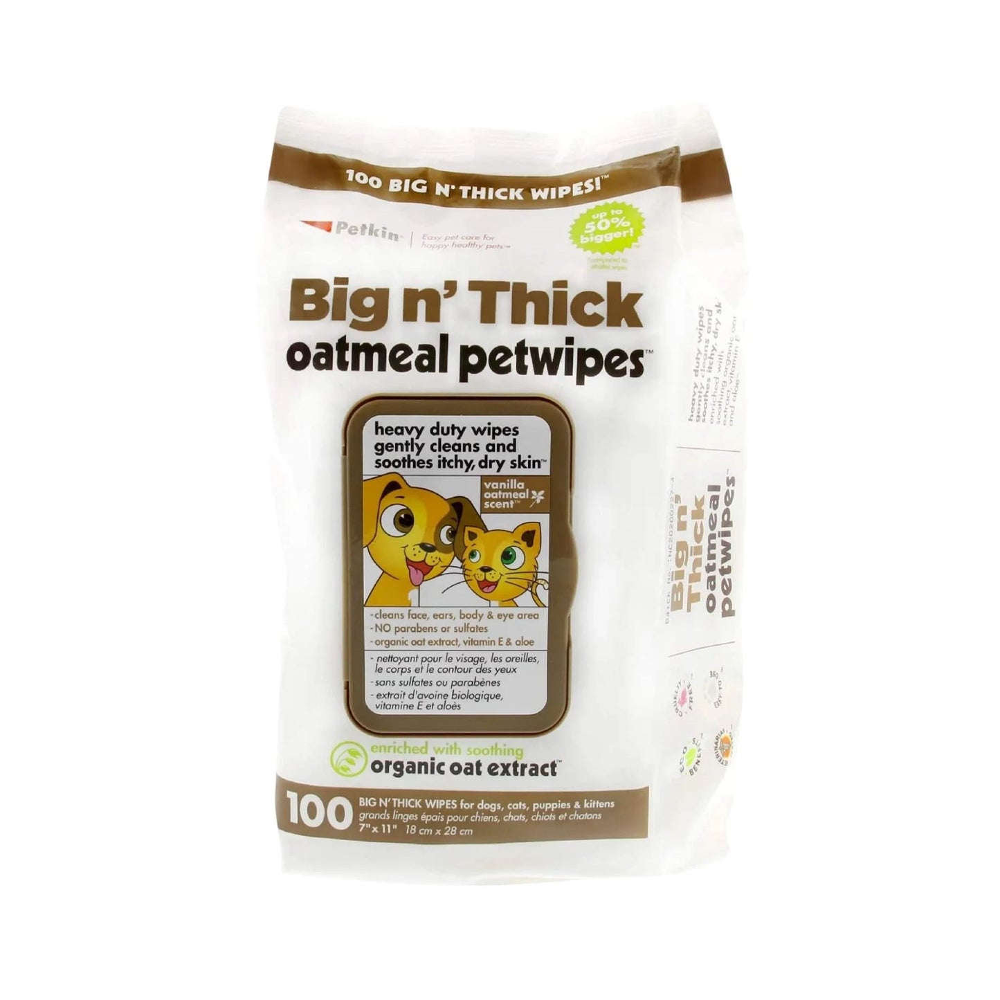 BIG N THICK OATMEAL PET WIPES - Animeal