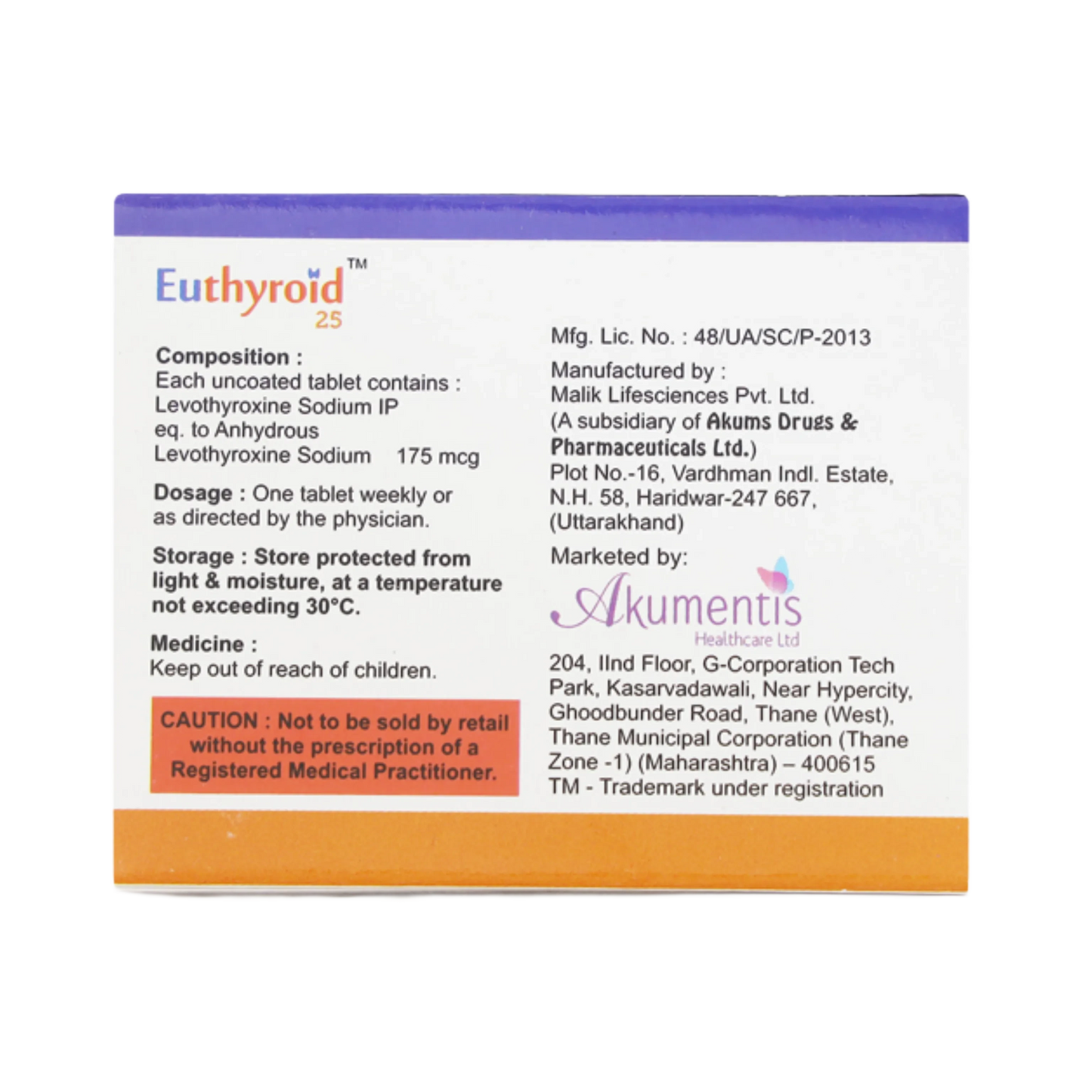 EUTHYROID 25 TAB 4TAB