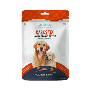 WIGGLES BARKSTIX LAMB & PEANUT BUTTER TREATS 100GM