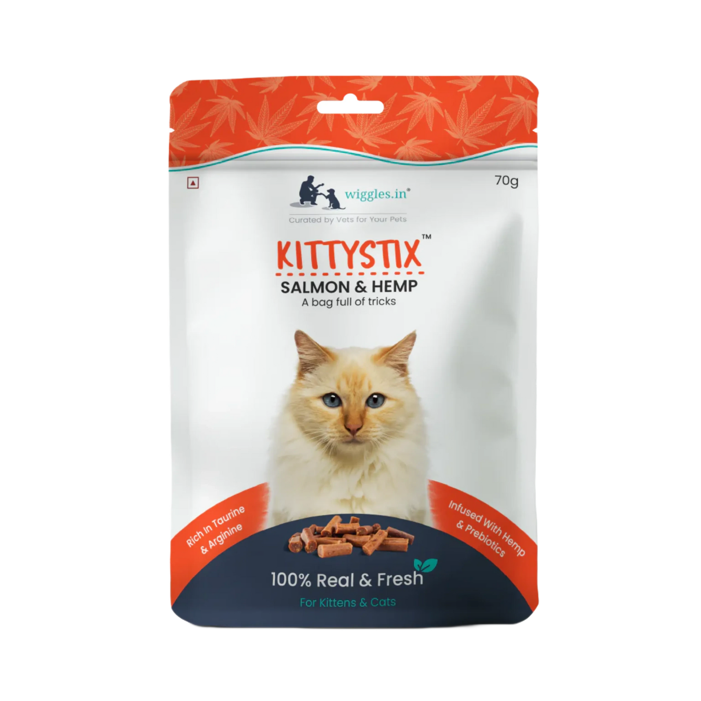 WIGGLES KITTYSTIX SALMON & HEMP - Animeal