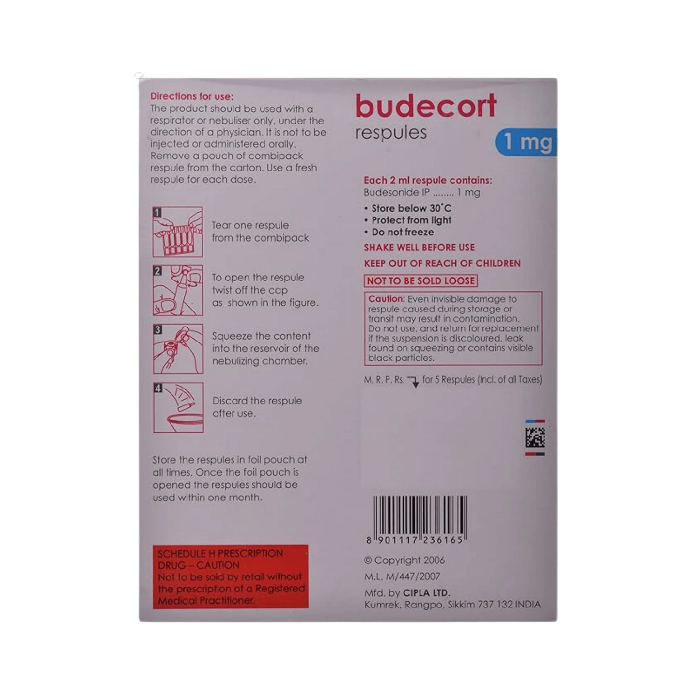 BUDECORT 1MG RESPULES