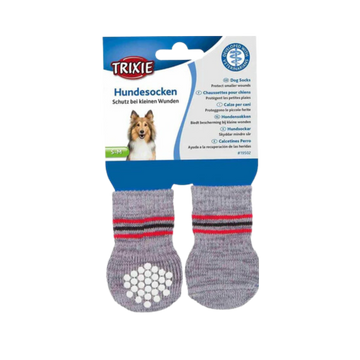 TRIXIE DOG SOCKS NON SLIP GREY (M) - Animeal