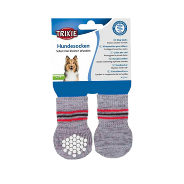 TRIXIE DOG SOCKS NON SLIP GREY (S) SMALL