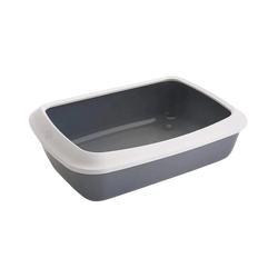 IRIZ CAT LITTER TRAY PLUS RIM GRAY - Animeal