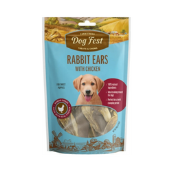 DOGFEST RABBIT EARS WITH CHICKEN TREATS 90GM