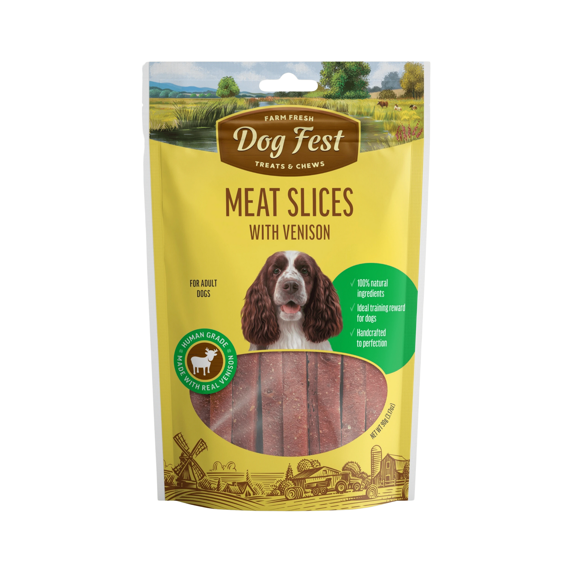 DOGFEST SLICES WITH VENISON TREATS 90GM