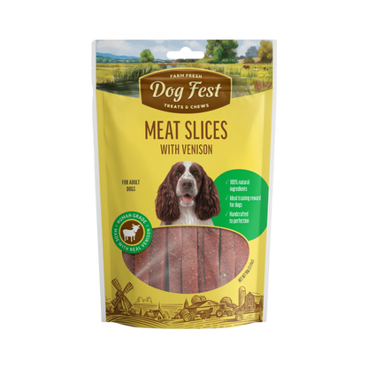 DOGFEST SLICES WITH VENISON TREATS 90GM