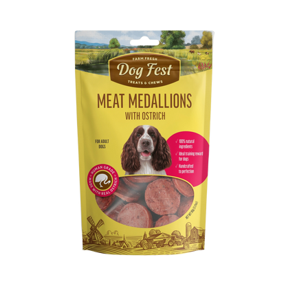 DOGFEST MEDALLIONS WITH OSTRICH 90GM