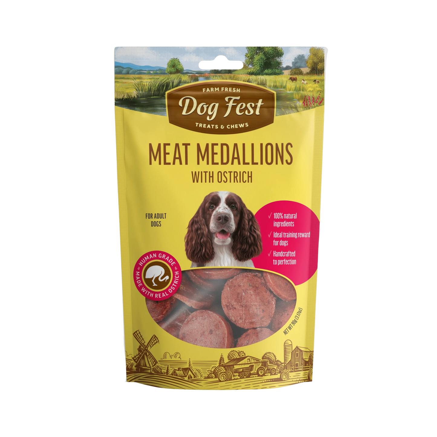 DOGFEST MEDALLIONS WITH OSTRICH - Animeal