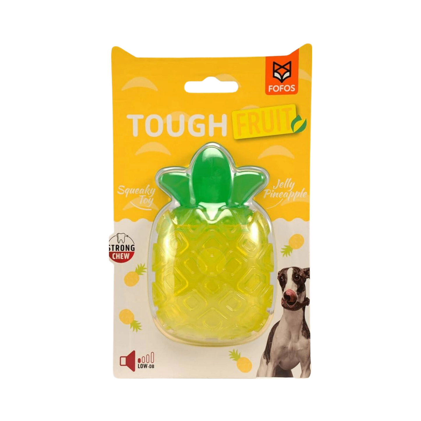 FOFOS FRUITY BITES SQUEAKY JELLY PINEAPPLE TOY 1PC