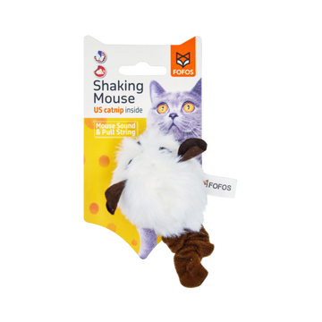 FOFOS PULL STRING & SOUND CHIP MOUSE WHITE - Animeal