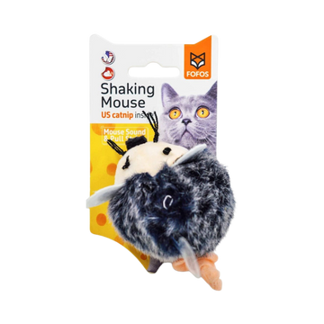 FOFOS PULL STRING & SOUND CHIP MOUSE GREY 1PC