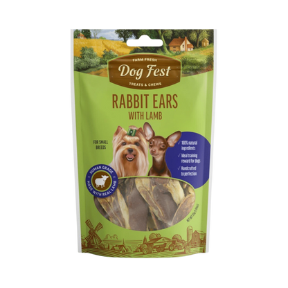 DOGFEST RABBIT EARS WITH LAMB 45GM