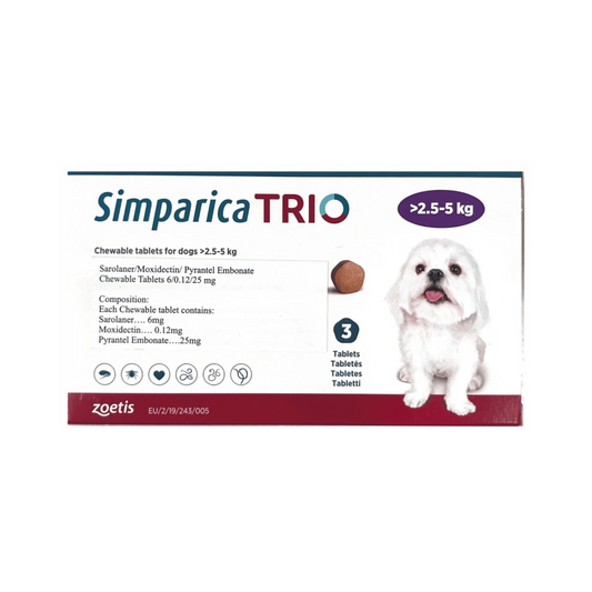 SIMPARICA TRIO (2.5KG TO 5KG) TABLET