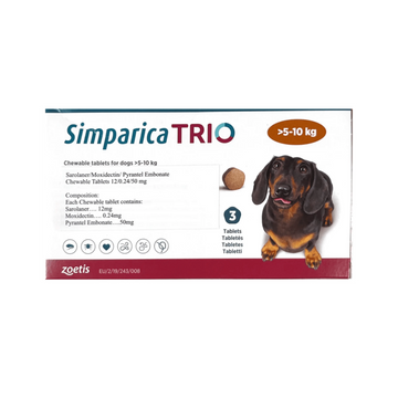 SIMPARICA TRIO (5KG TO 10KG) TABLET - Animeal