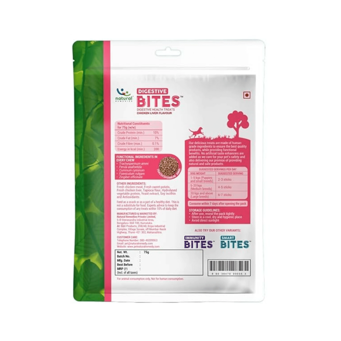 DIGESTIVE BITES CHIC & LIV FLAVOUR 75GM