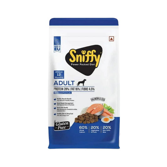 SNIFFY ADULT SALMON & EGG DRY FOOD (M) 3KG