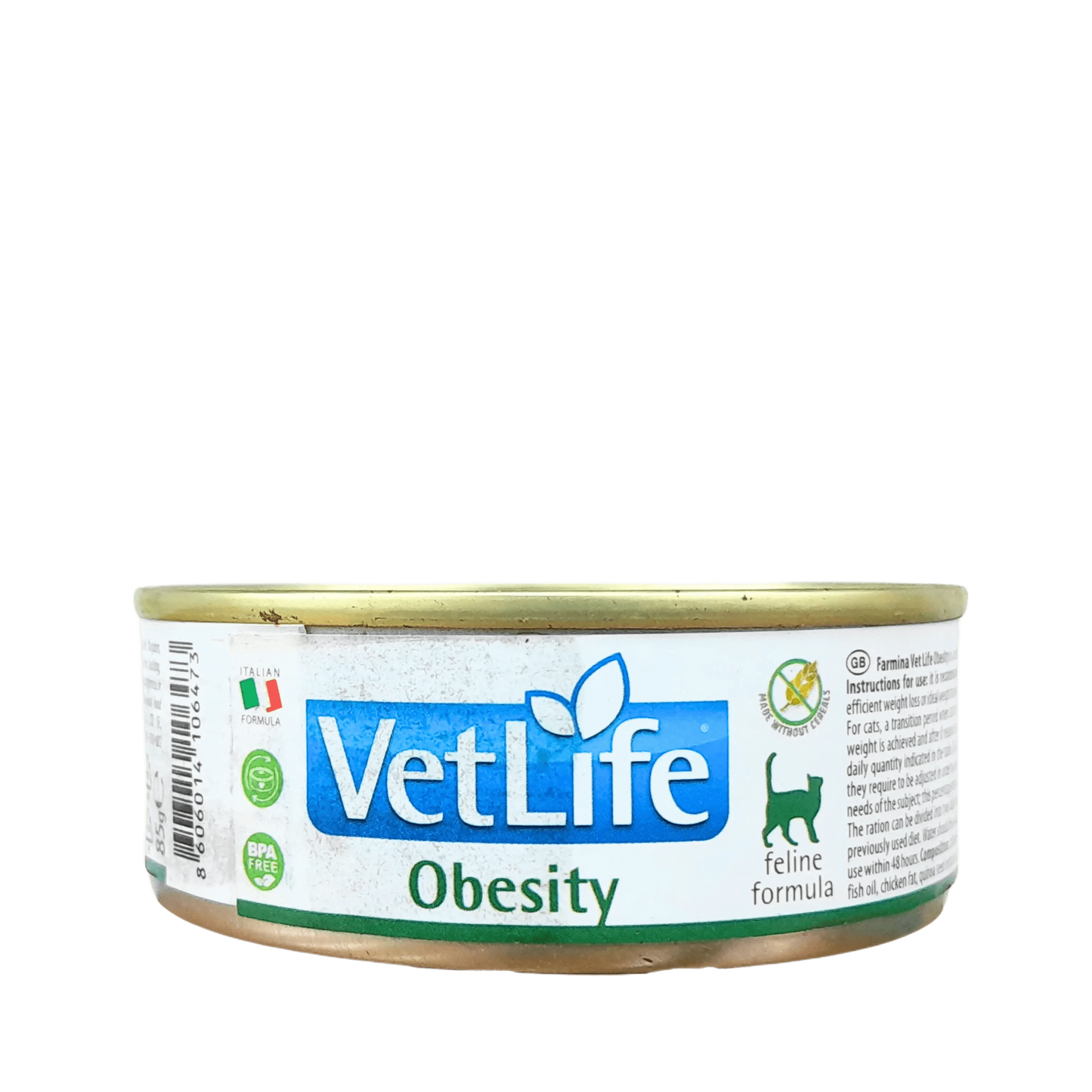 VETLIFE OBESITY CAT CAN FOOD 85GM