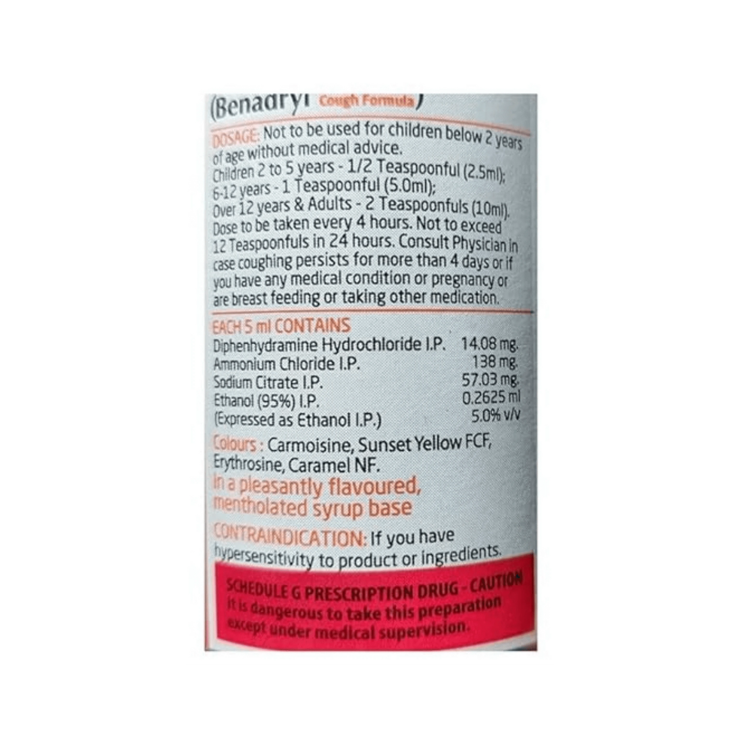 BENADRYL COUGH FOEMULA SYRUP (M) 150ML