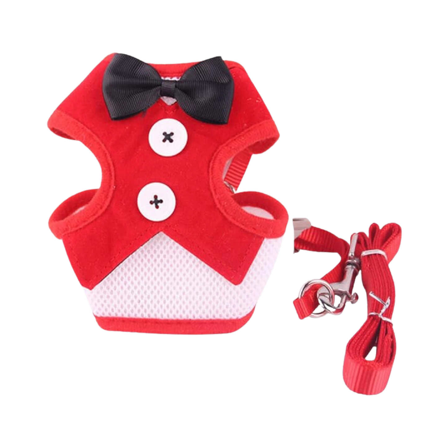 WW TOYBREED TUXIDO HARNESS WITH LEASH RED (S) SMALL