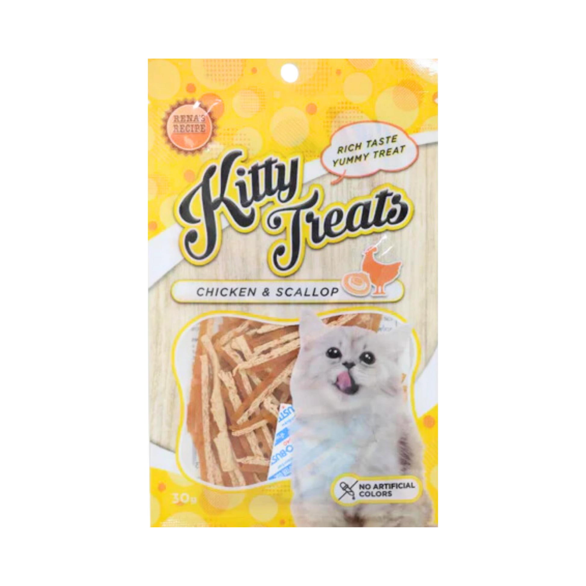 KITTY TREATS CHICKEN  WITH SCALLOP FLAVOUR 30GM