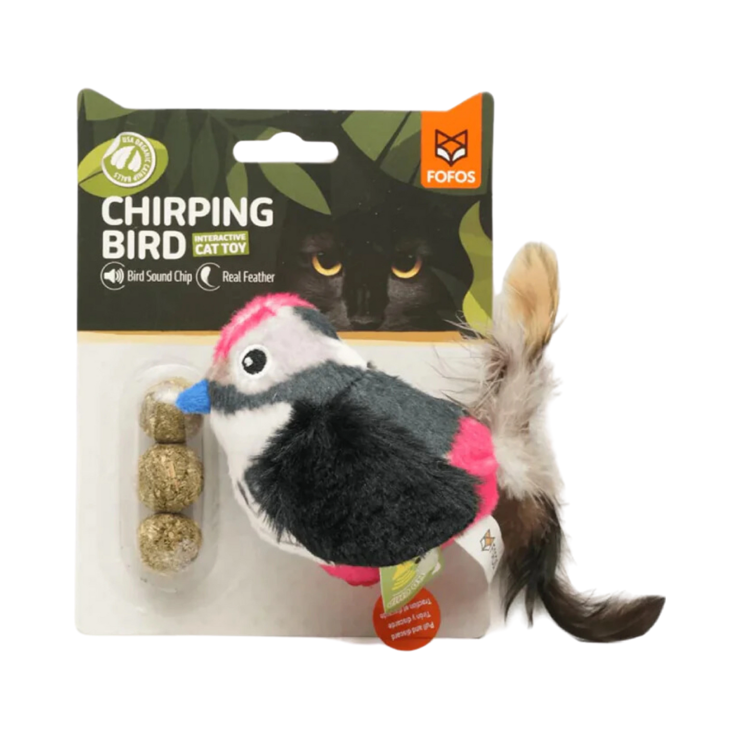 FOFOS BLACK BIRD WITH CATNIP BALLS 1PC