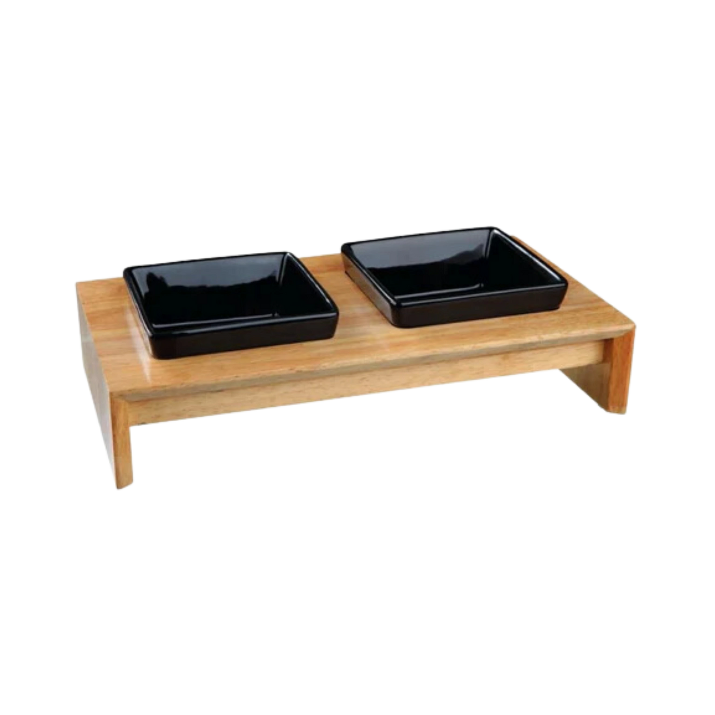 BOWL SET CERAMIC WOOD BLACK - Animeal