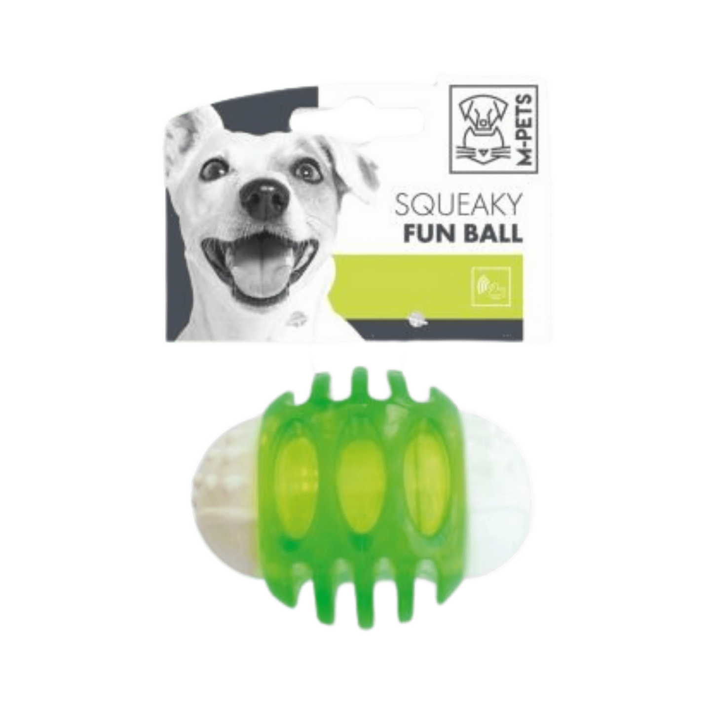 M-PETS SQUEAKY FUN BALL GREEN - Animeal