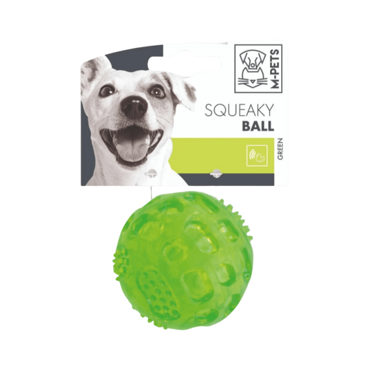 M-PETS SQUEAKY BALL GREEN 1PC