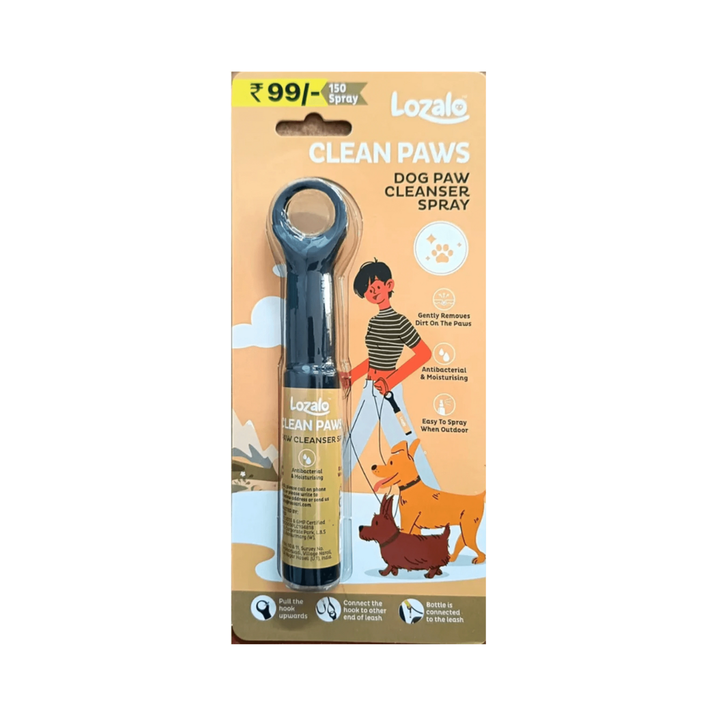 LOZALO CLEAN PAWS SPRAY (S) 22ML