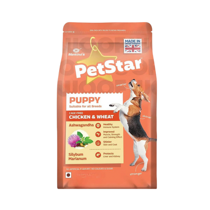 PETSTAR PUPPY CHIC & WHEAT DRY FOOD (M) 3KG